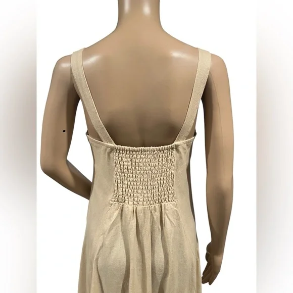 NWOT Free People What A Breeze Asymmetrical Hem Maxi Dress Button Down Boho SZ M - Picture 7 of 16